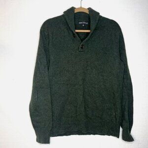 J Crew Mercantile Shawl Collar Green Lambswool Blend Pullover Sweater X-Small